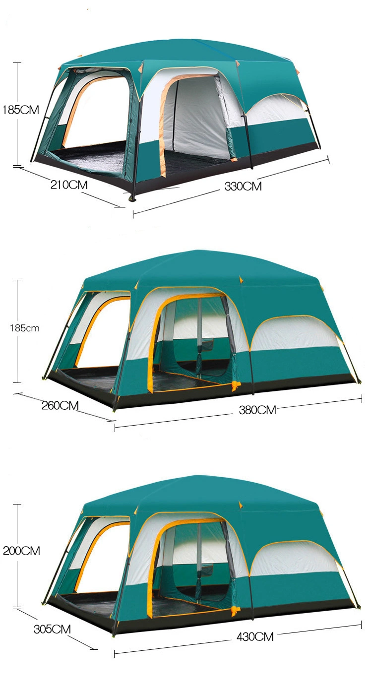 6-12 People Luxurious Double Layer Waterproof Inflatable Family Outdoor Beach Camping Tent