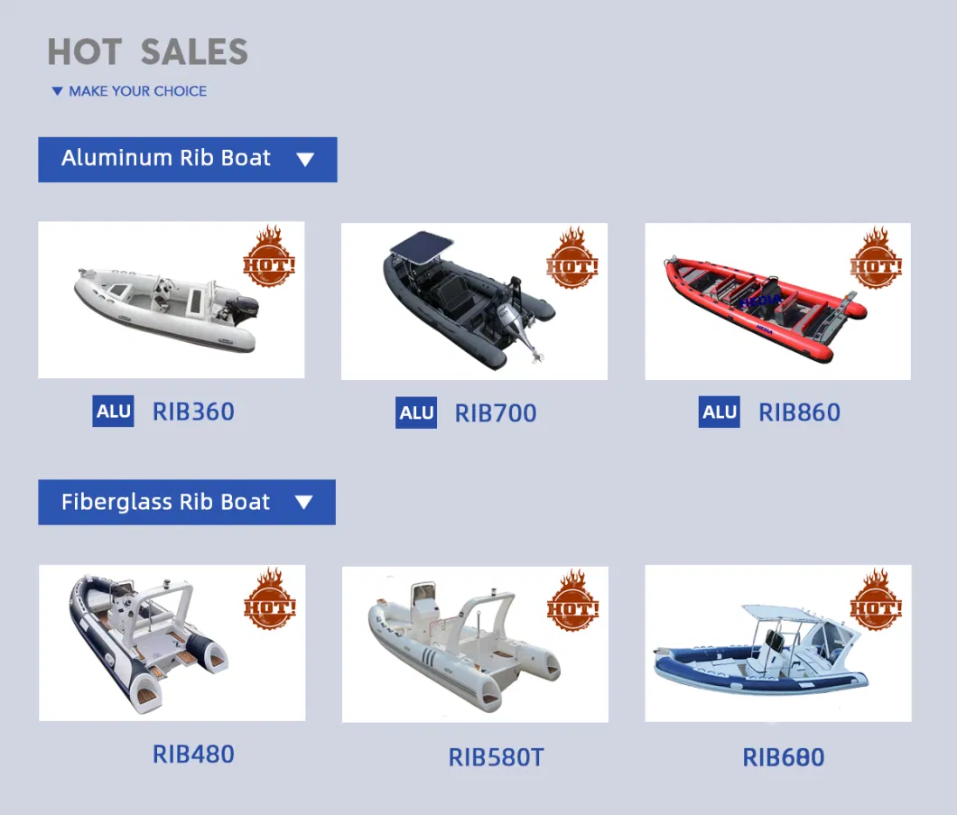 Featured Rib Boats Accessories Inflatable 3.6 M Aluminum Hull Rowing Featured Rib Boats Accessories Without Outboard Motor